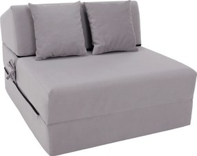 Összecsukható matrac/fotel, 2v1, világosszürke, PELOS