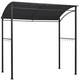 antracitszürke acél grillpavilon 215 x 150 x 220 cm