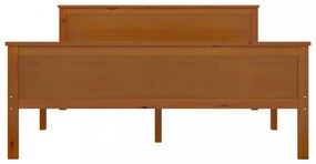 mézbarna tömör fenyőfa ágykeret 140 x 200 cm