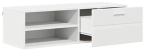 TV szekrény fiókkal polcokkal Fehér 100.5 x 39 x 30 cm Faanyag