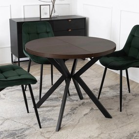 Bővíthető Étkezőasztal Dió/Fekete Színben. LUGO 90-190 cm