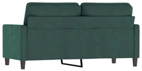 kétszemélyes sötétzöld bársony kanapé 140 cm