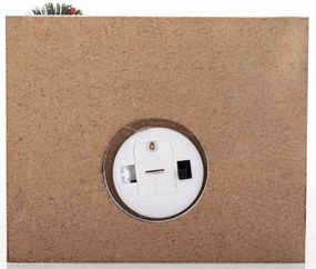 LED-es karácsonyi lámpás mézeskalács jellegű emeletes házikó ünnei díszítéssel fenyőfával asztali dekoráció 22x11x9cm