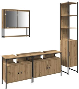 Fürdőszoba bútor szett 4 pcs kézműves tölgy 33 x 33 x 185.5 cm