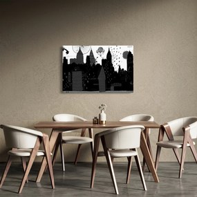 Kép - Város feliratokkal és mintákkal (90x60 cm)