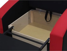 1 személyes fotel alvási funkcióval KING Piros/fekete
