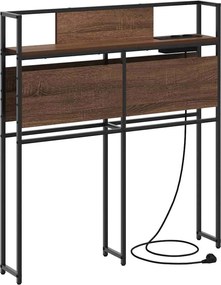 vidaXL Tároló fejtámla polcokkal fejtámlával barna tölgy 90 cm Faanyag