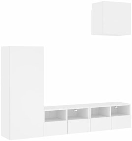 vidaXL 4 darab fehér szerelt fa fali TV-bútor