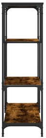 füstös tölgy szerelt fa és acél könyvespolc 81x36x115 cm