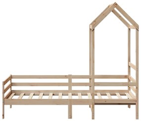 tömör fenyőfa kanapéágy tetővel 90 x 200 cm