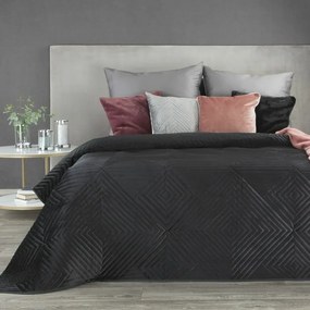 Sofia2 bársony ágytakaró Fekete 170x210 cm