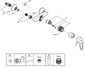 GROHE 23634001 - Zuhanycsaptelep DN 15, fényes króm