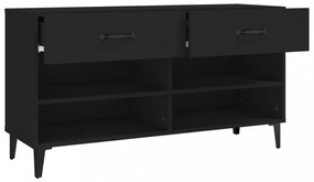 fekete szerelt fa cipősszekrény 102x35x55 cm