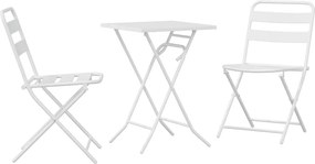vidaXL Kert Bistro Készlet 3 pcs Fehér Acél