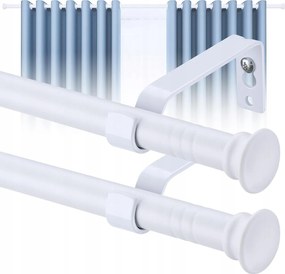 függönykarnis 2 db. Matt fehér 76-224cm 16mm Kihúzható rúd falra