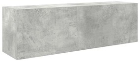 betonszürke szerelt fa fali fürdőszobaszekrény 100x25x30 cm