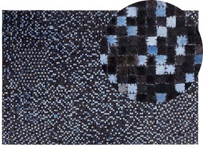 Barna és kék bőrszőnyeg 140 x 200 cm IKISU Beliani