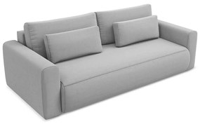 Világosszürke bársony kinyitható-tárolóhelyes kanapé 238 cm Kapua – Makamii