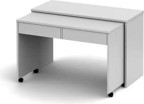 Nyitható PC asztal fiókokkal, fehér, VERSAL NEW