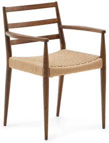 Barna-natúr színű tölgyfa étkezőszék szett 2 db-os Analy – Kave Home