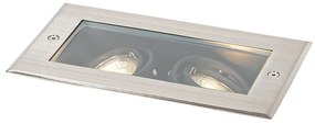 Modern kerti talajszpot acélból, 2-lámpás, állítható, IP65 - Oneon