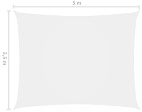 fehér téglalap alakú oxford-szövet napvitorla 3,5 x 5 m