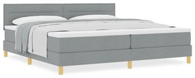 Box Spring Ágy Matraccal Világosszürke 200x200 cm Textil