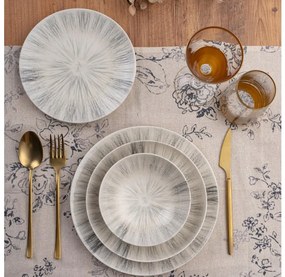 24 darabos étkészlet, szürke/porcelán