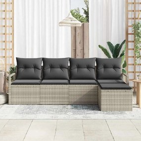 Kerti Kanapé Szett párnával tárolóval 5 pcs Világosszürke