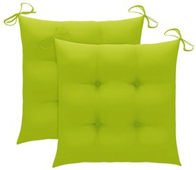 vidaXL tömör tíkfa hintaszék élénkzöld párnával