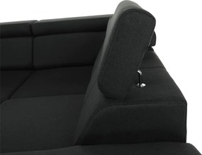 Ülőgarnitúra, sötétszürke, balos kivitel, SEGORIA ROH U