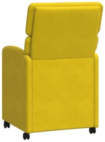 Kerekes Étkező Székek 2 pcs Sárga 58 x 65 x 98 cm Bársony