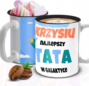 Bögre 300ml Fekete Beltéri Ajándék Apák Napjára Fénykép Név