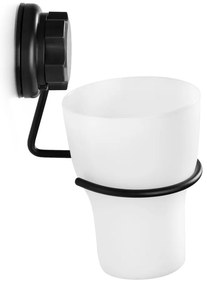 Fekete öntapadós fém fogkefetartó pohár Bestlock Black – Compactor