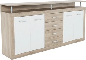 Komód, sonoma tölgyfa/fehér, JUNO - JACHIM NEW