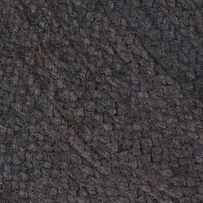 sötétszürke kézzel font kör alakú jutaszőnyeg 150 cm