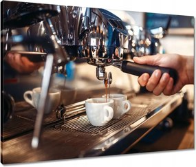 Vászonkép 80x60 Barista tölt kávét
