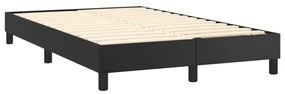 fekete műbőr rugós ágy matraccal és LED-del 120x200 cm