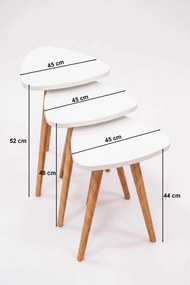 Dohányzóasztal, fehér, 45 cm – Peka452