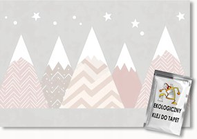 Fotótapéta Flizelina Gyerekek Tájkép Hegyek Csillagok Hó Scandi 400x280 ragasztó