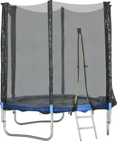 SPORTNOW Kültéri Gyerek Trambulin, 180cm Átmérőjű Kerti Trambulin Gyerekeknek Biztonsági Hálóval, Párnázott Oszlopokkal és Lépcsővel, Gyerekek, Tinédz
