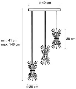 Art Deco lógólámpa arany 3-lámpás - Wesley