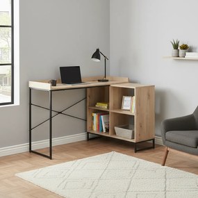 Sarok számítógépasztal, tölgy/fekete, ULOSTOL