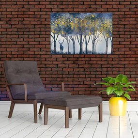 Kép egy szarvasról az erdőben (90x60 cm)
