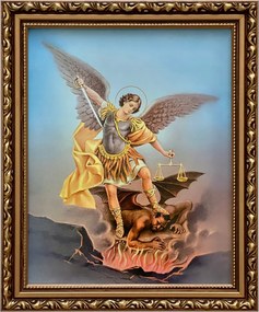 Vászonkép 29x24 Szent Mihály Arány Díszített Keret