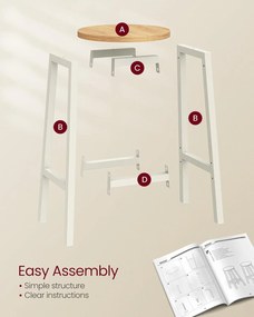 Bárszék szett, 2 db-os, konyhai bárszék,bézs és fehér tölgy színben