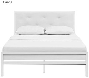 Hanna fém ágykeret ajándék ágyráccsal, több méretben és színben-Fehér 160x200 cm-es-fehér