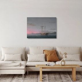 Üveg kép - Fitz Henry Lane, Lumber Schooners at Evening on Penobscot Bay, reprodukciók (70x50 cm)