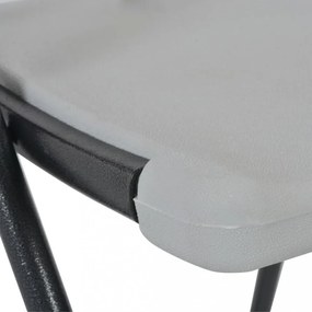 2 db fehér összecsukható HDPE és acél bárszék