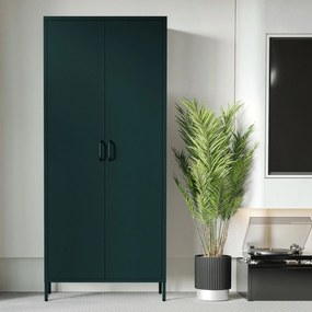 Gardróbszekrény FLAVIO, 800 x 1850 x 450 mm, Modern: palack zöld